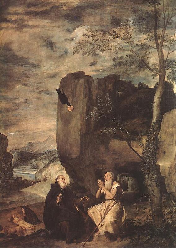 VELAZQUEZ, Diego Rodriguez de Silva y Sts Paul the Hermit and Anthony Abbot ar china oil painting image
